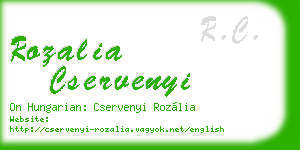 rozalia cservenyi business card